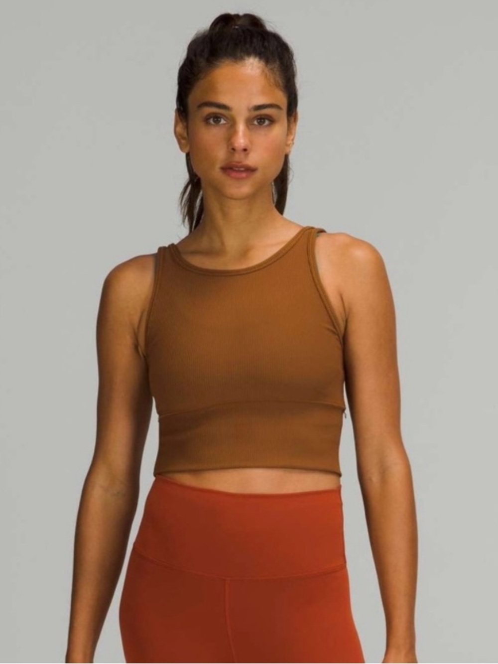 Lululemon Power Pivot Ribbed Golden Apricot Tank